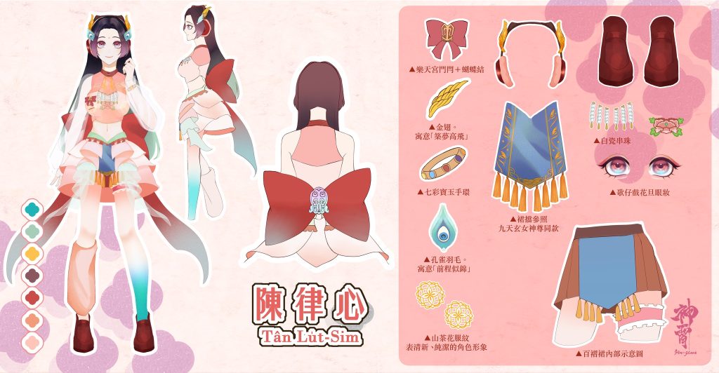 陳律心角色三視圖（資料來源：截圖自神霄 Sîn-siau FB臉書專頁）