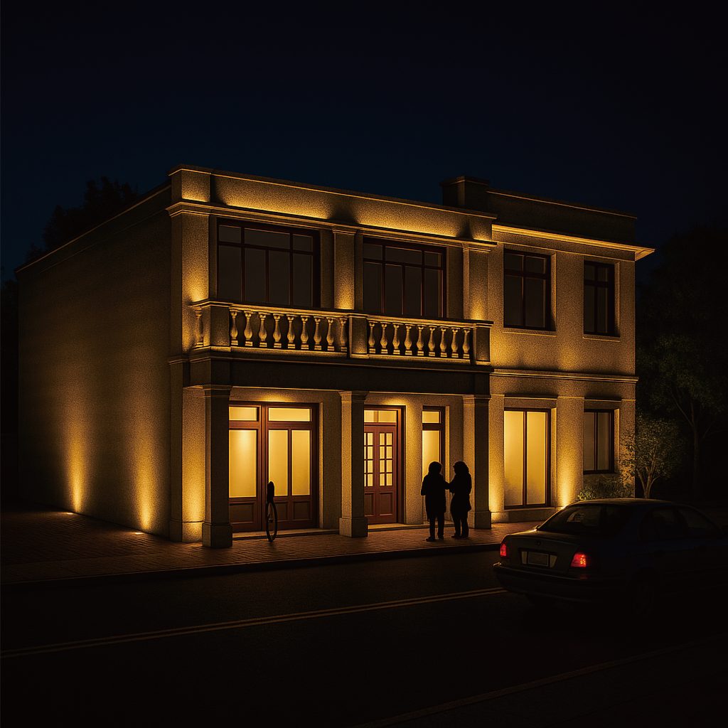 夜間的仁德咖啡光環境示意圖