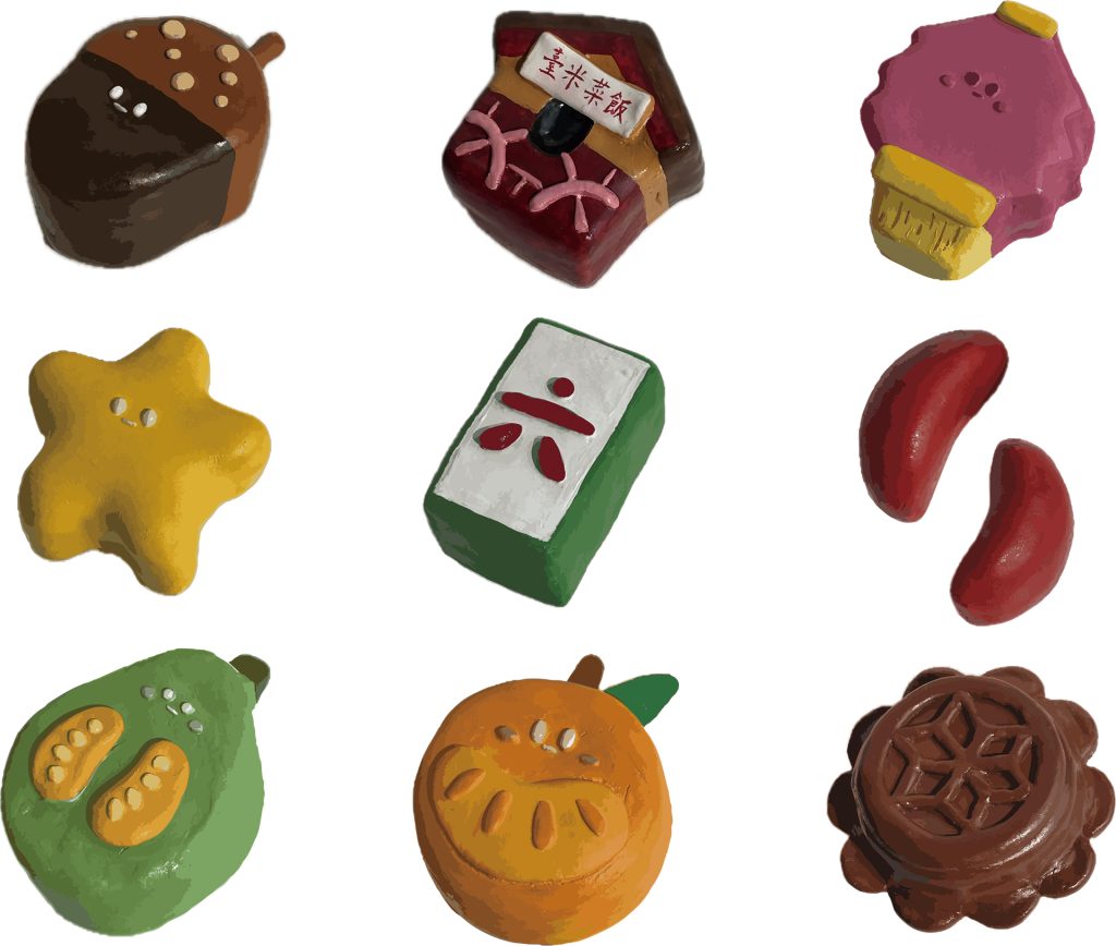 這些造型手作月餅，象徵著斗六的各個回憶碎片。